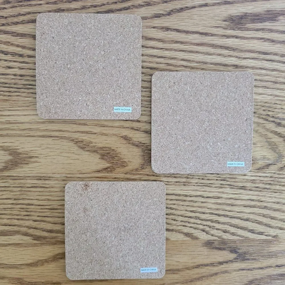 Vintage Coca Cola Coke Old Fashioned Santa Cork Coasters Set of Three